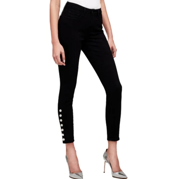 NWOT L'AGENCE Piper High Rise Skinny in Saturated Black Sz. 25 - Picture 2 of 9